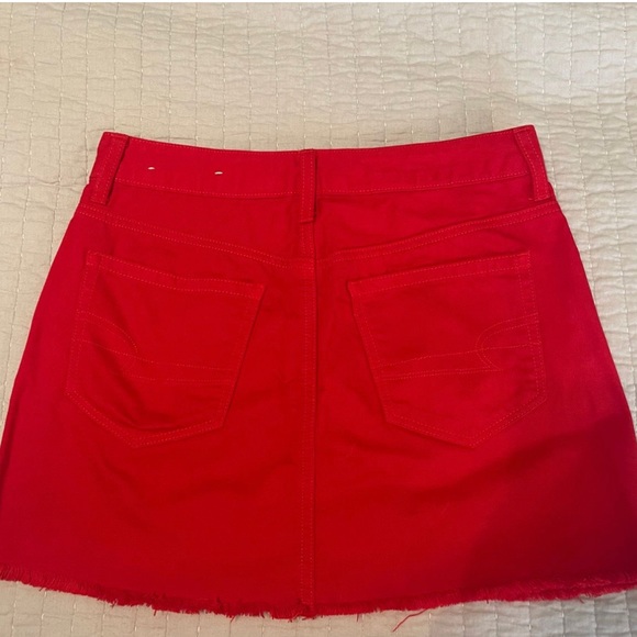 American Eagle Red Jean Skirt - Picture 3 of 4